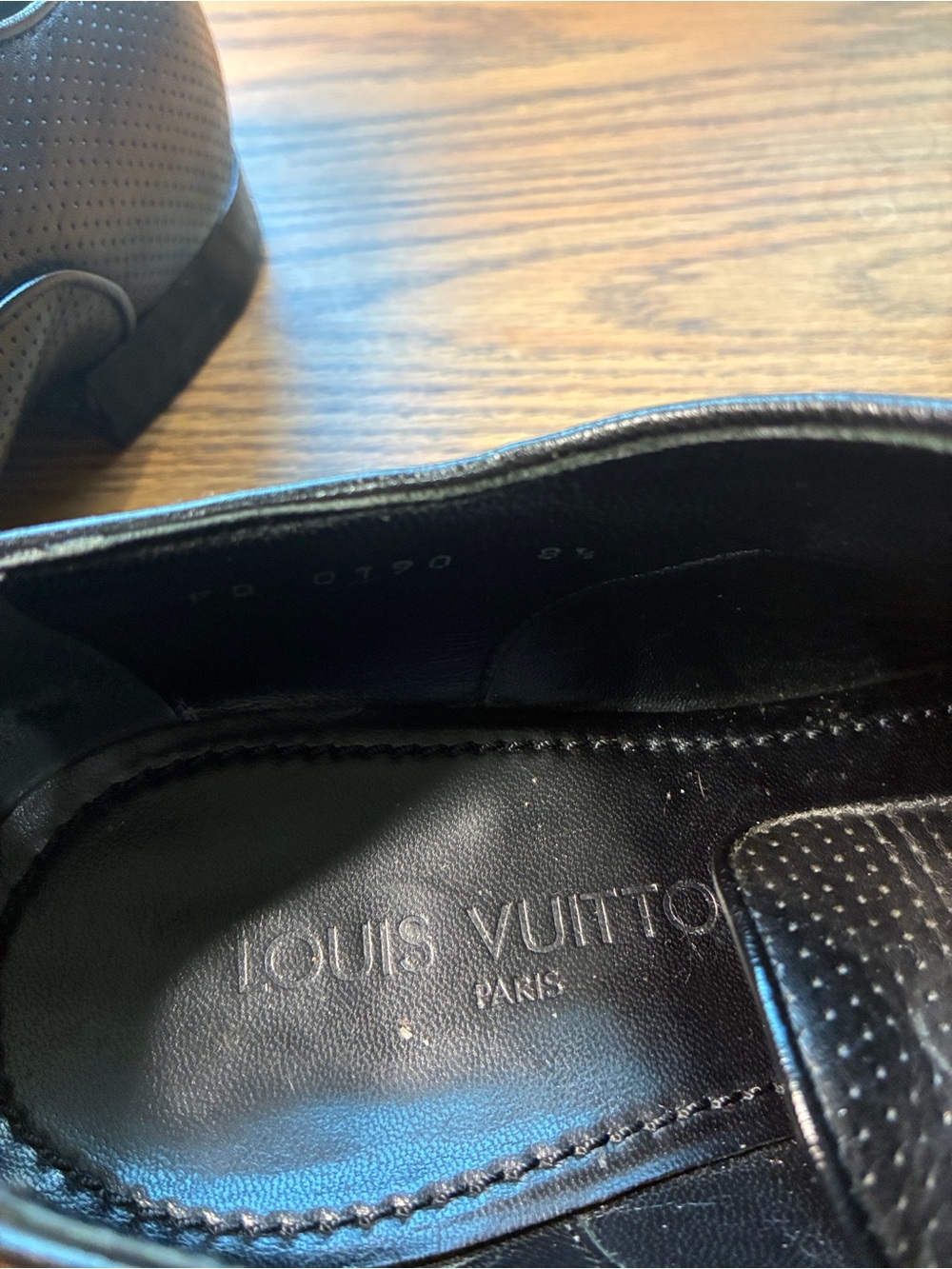 Louis Vuitton Black Perforated Leather Zip-Front Derbys - Picture 9 of 12